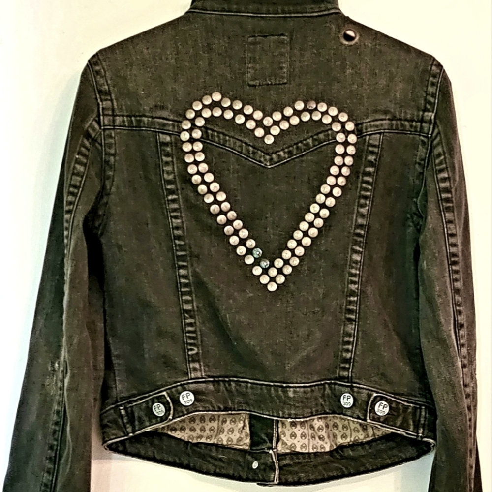 Free People Gray Denim Jacket